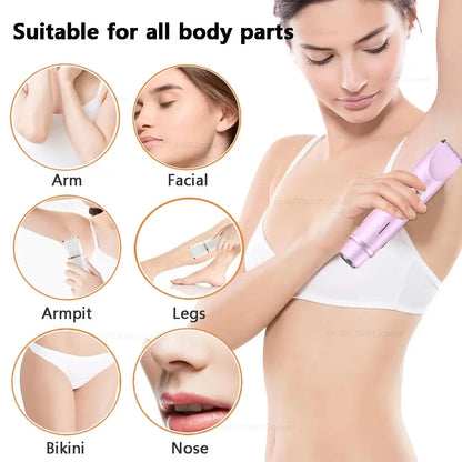 Electric Razor Woman Shaver Painless Mustache Epilator Leg Bikini Body Hair Trimmer for Women Facial Epilator Hair Remover Makeup art