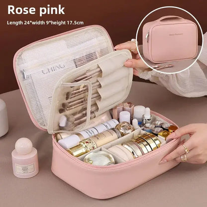 New Women's Cosmetic Bag Portable Storage Bag Large Capacity Luxury Makeup Bag Travel Organizer Essentials Toiletry Bags Makeup art