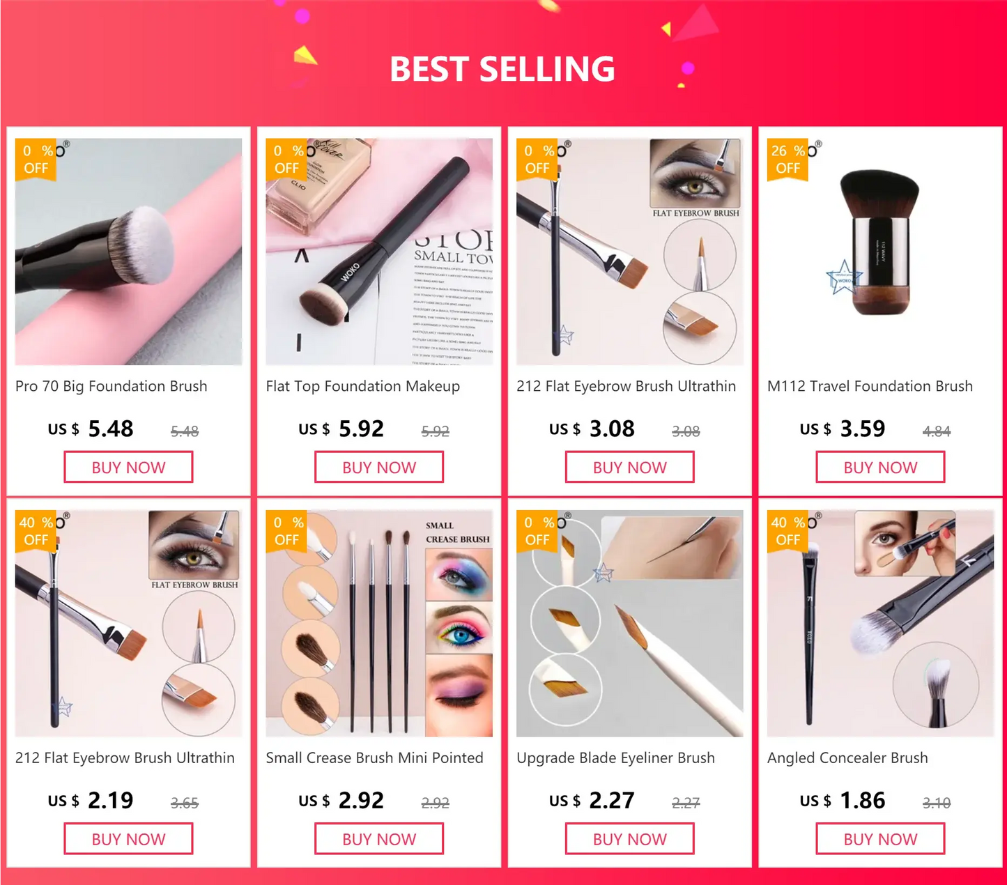 Flat Top Foundation Makeup Brushes Flat Angled Synthetic Hair Face Contour Foundation Liquid Cream Bronzer Buffing Makeup Tool Makeup art