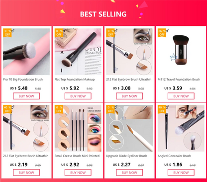 Flat Top Foundation Makeup Brushes Flat Angled Synthetic Hair Face Contour Foundation Liquid Cream Bronzer Buffing Makeup Tool Makeup art