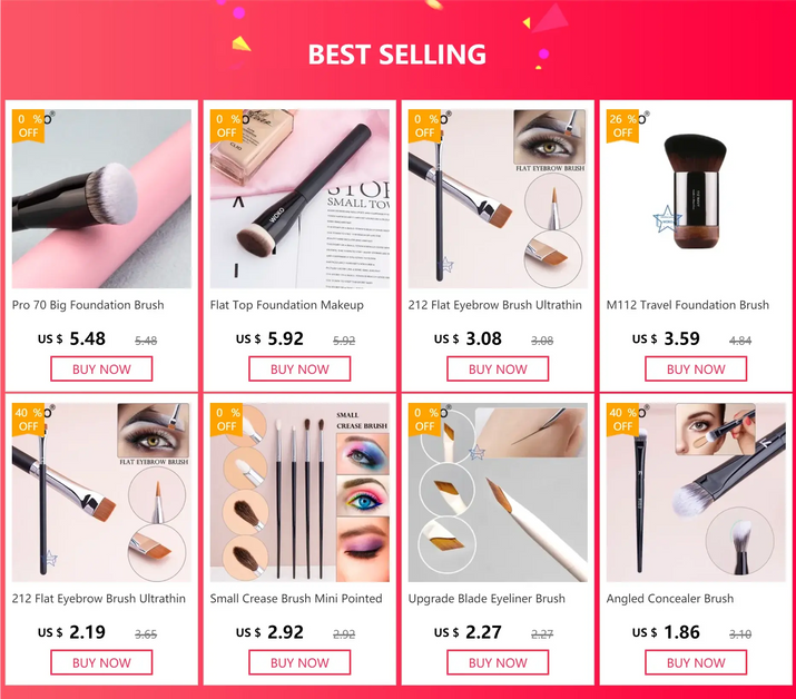 Flat Top Foundation Makeup Brushes Flat Angled Synthetic Hair Face Contour Foundation Liquid Cream Bronzer Buffing Makeup Tool Makeup art