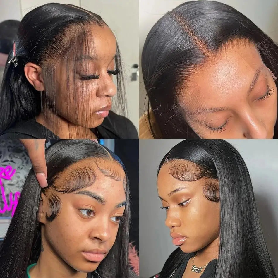 Glueless Bone Straight 4X4 Hd Lace Frontal Wig 13X6 13X4 Black Lace Front Wig Human Hair 5x5 Natural Brazilian Transparent Wigs Makeup art