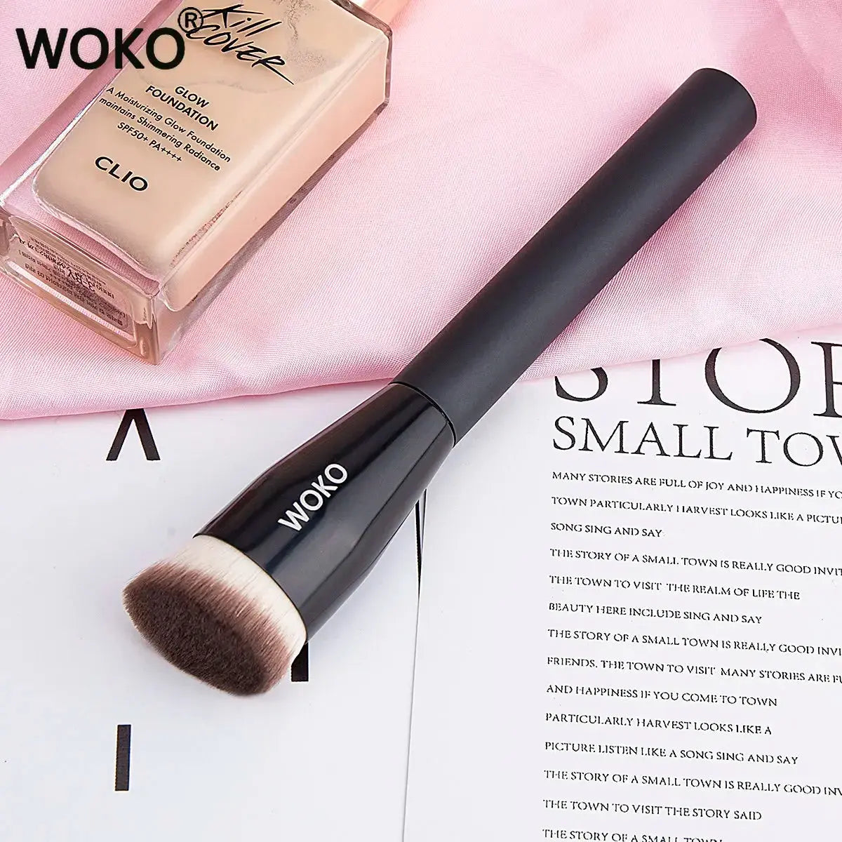 Flat Top Foundation Makeup Brushes Flat Angled Synthetic Hair Face Contour Foundation Liquid Cream Bronzer Buffing Makeup Tool Makeup art