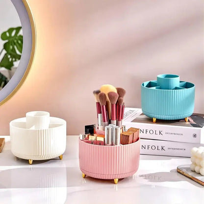 360° Rotating Makeup Tool Storage Box Desktop Organizer Cosmetic Brushes Holder Lipstick Eyebrow Pencil Holder Jewelry Container Makeup art