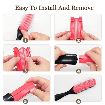 9-Rows Cushion Nylon Bristle Hair Brush Classic Detangling Wet Dry Curly Hair Defining Separating Shaping Styling Tool Makeup art