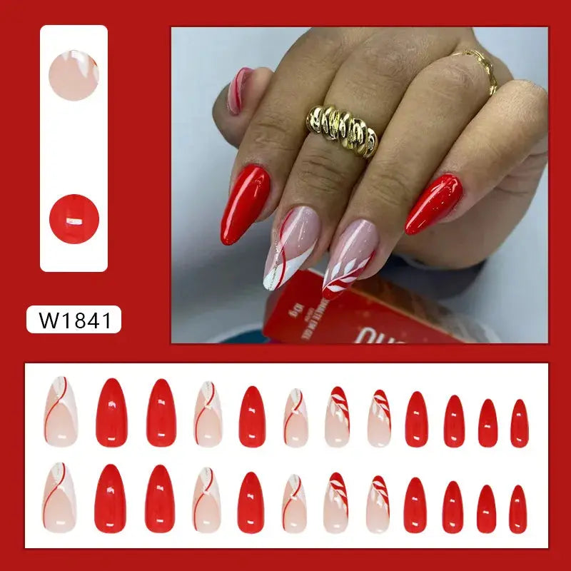 Sweet Sweetheart 24 Pcs Press on Nails Pink Gradient Fake Nails Glossy Artificial Finger Manicure Reusable False Nails for Women Makeup art