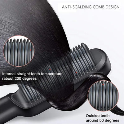 Multifunctional Ionic Hair Straightener Curler Brush Fast Heating Curler Straightener Comb Styler Electric Fast Heating Comb Makeup art
