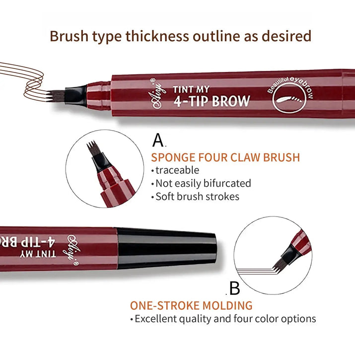 4 fork microblading eyebrow pencil waterproof eyebrow pencil natural long-lasting eyebrow makeup five colors Makeup art