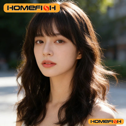 Natural Brown Wavy Bob Wig - Synthetic Curls with Bangs, Versatile Daily Hairstyle for Women Makeup art