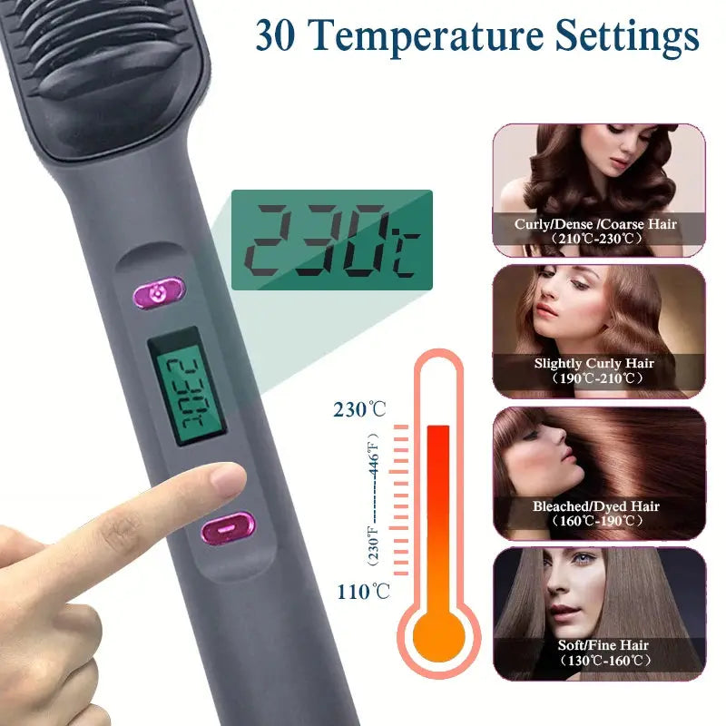 Electric Hot Comb Multifunctional Straight Hair Straightener Comb Negative Ion Anti-Scalding Styling Tool Straightening Brush Makeup art