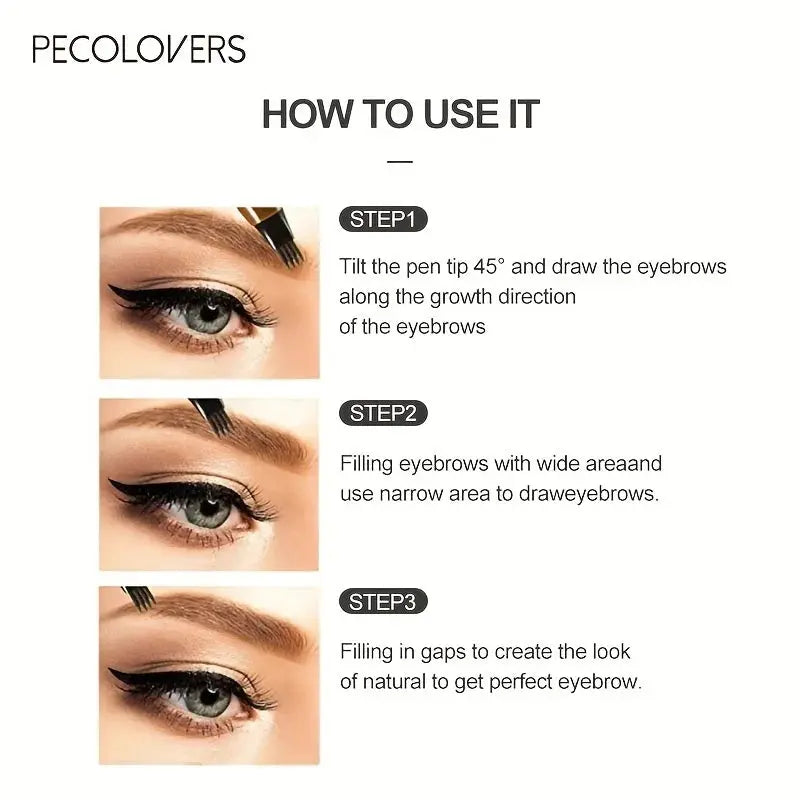 6 Colors 1pc Eyebrow Pen Waterproof 4 Split Tip Eyebrows Pen Eyebrow Tattoo Pen Waterproof Liquid Black Eyebrow Makeup Pencil Makeup art