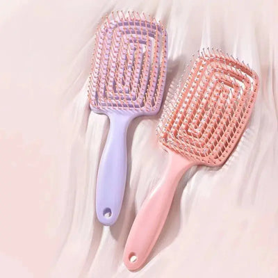 1Pcs Elastic Massage Comb Hollow Out Hair Brush Scalp Massage Combs Hair Styling Detangler Fast Blow Drying Detangling Tool Makeup art