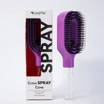 2-in-1 Spray Comb & Scalp Massage Brush | Detangling Hairbrush with Mist Spray Bottle Makeup Art