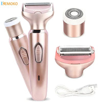 2 In 1 portable Electric Haircut Trimmer epilator woman facial intimate area for body hair removal Sex Shaver Bikini Pubic Rosor Makeup art