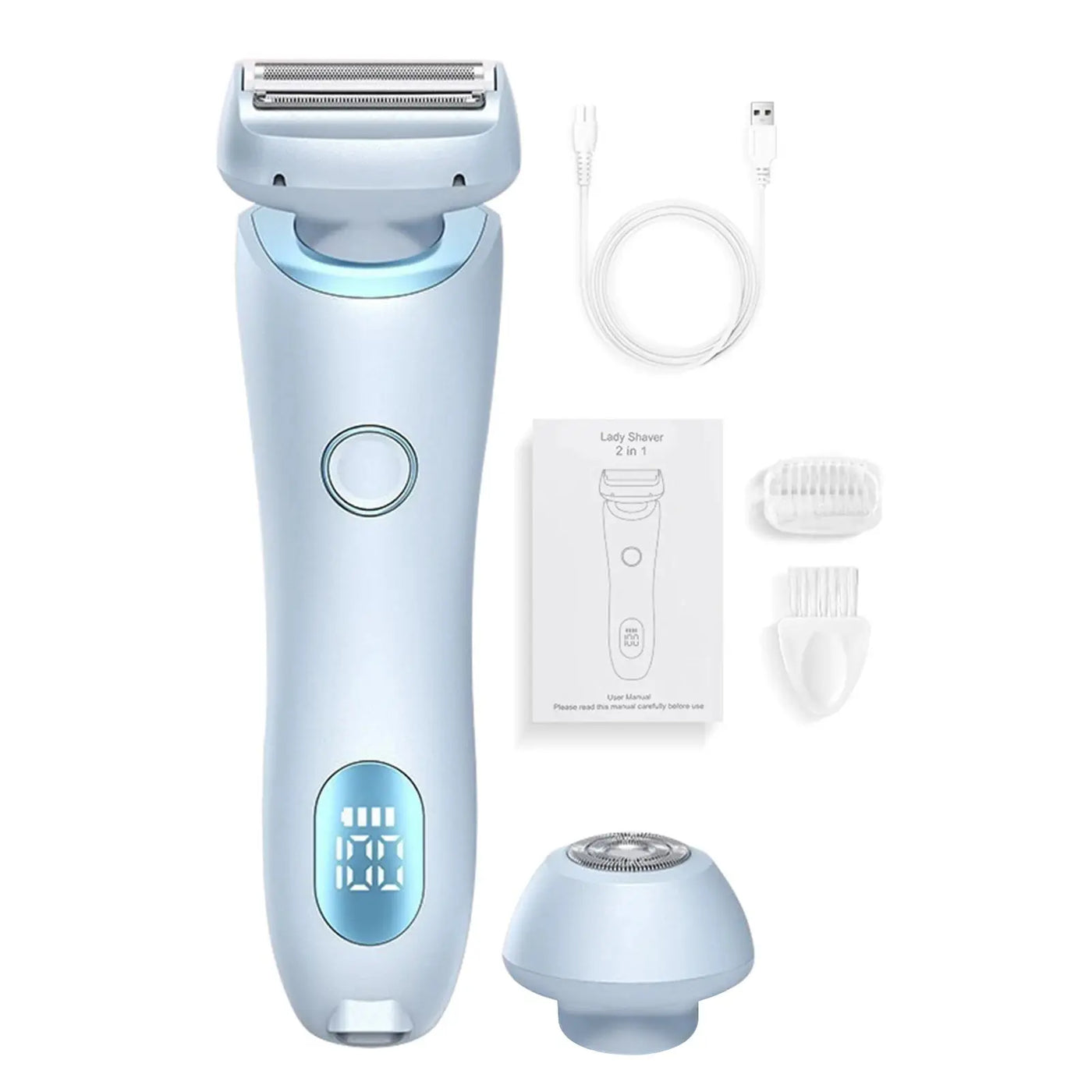 2-in-1 Bikini & Body Trimmer - Women's IPX7 Waterproof Electric Shaver for Face Underarms Legs, Painless Hair Removal Kit Makeup art