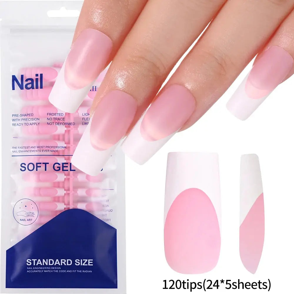 100Pcs Light Pink Press on Nails Short Medium Square Wearable Fake Nails Tips 10 sizes Full Cover False Nails Finger Decoration Makeup art