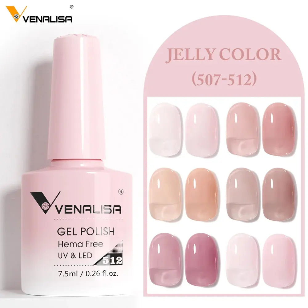 VENALISA 7.5ml Nail Gel Polish VIP5 HEMA Free Semi Permanent Soak off UV LED Nail Gel Varnish Full Coverage Nail Gel Lacquer Makeup art