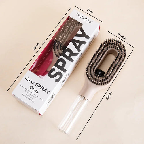 2-in-1 Spray Comb & Scalp Massage Brush | Detangling Hairbrush with Mist Spray Bottle Makeup Art