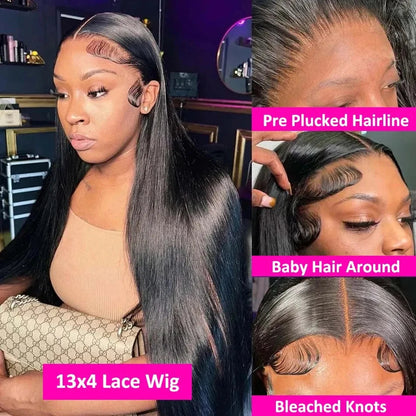 Glueless Bone Straight 4X4 Hd Lace Frontal Wig 13X6 13X4 Black Lace Front Wig Human Hair 5x5 Natural Brazilian Transparent Wigs Makeup art