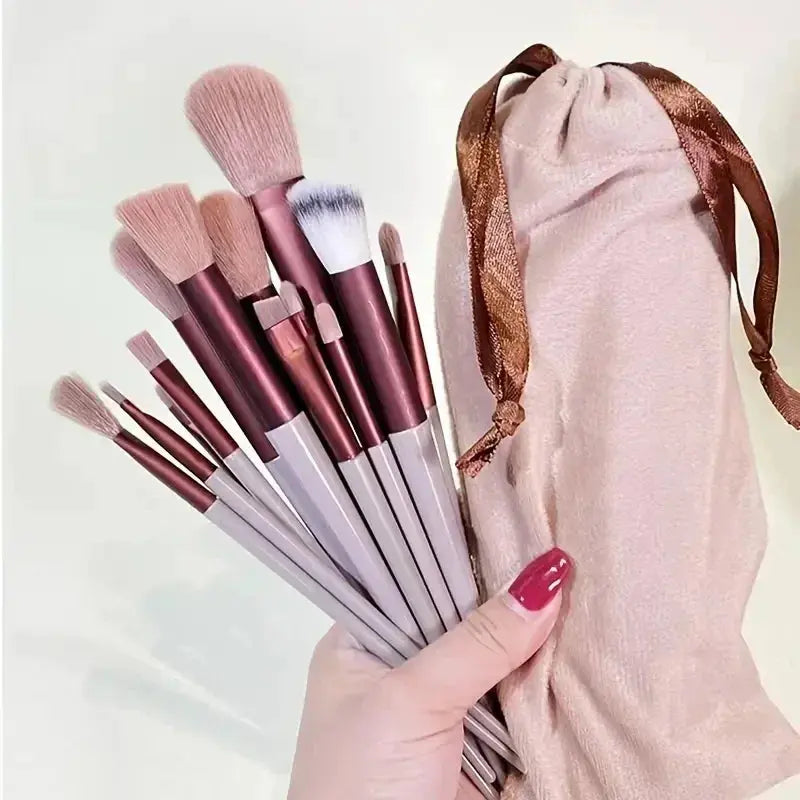 13pcs Premium Synthetic Nylon Bristle Makeup Brush Set - Soft, Gentle, and Cruelty-Free for Flawless Foundation, Blush, Powder, Makeup art