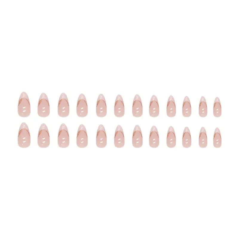 Gilt French 24 Pcs Press on Nails Pink Gradient Fake Nails Glossy Artificial Finger Manicure Reusable False Nails for Women Makeup art