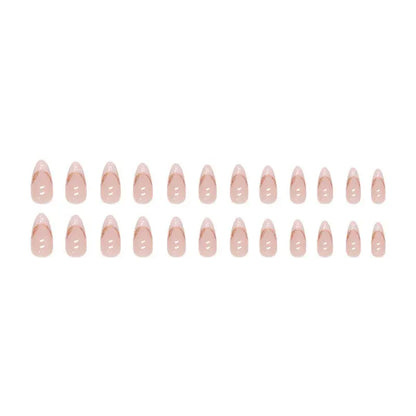 Gilt French 24 Pcs Press on Nails Pink Gradient Fake Nails Glossy Artificial Finger Manicure Reusable False Nails for Women Makeup art