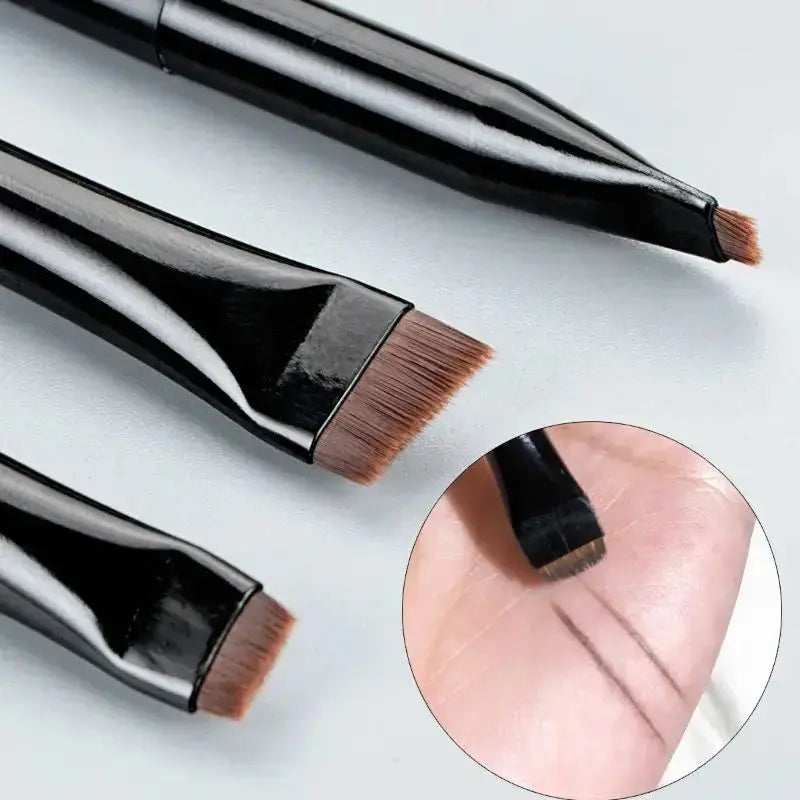3-Piece Eyeliner & Eyebrow Brushes Set - Ultra-Fine & Flat Tips for Precise Control, High-Quality Precision Makeup Application Makeup art