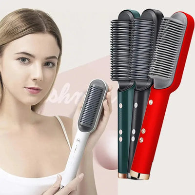 Multifunctional Ionic Hair Straightener Curler Brush Fast Heating Curler Straightener Comb Styler Electric Fast Heating Comb Makeup art