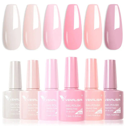 VENALISA 7.5ml Nail Gel Polish VIP5 HEMA Free Semi Permanent Soak off UV LED Nail Gel Varnish Full Coverage Nail Gel Lacquer Makeup art