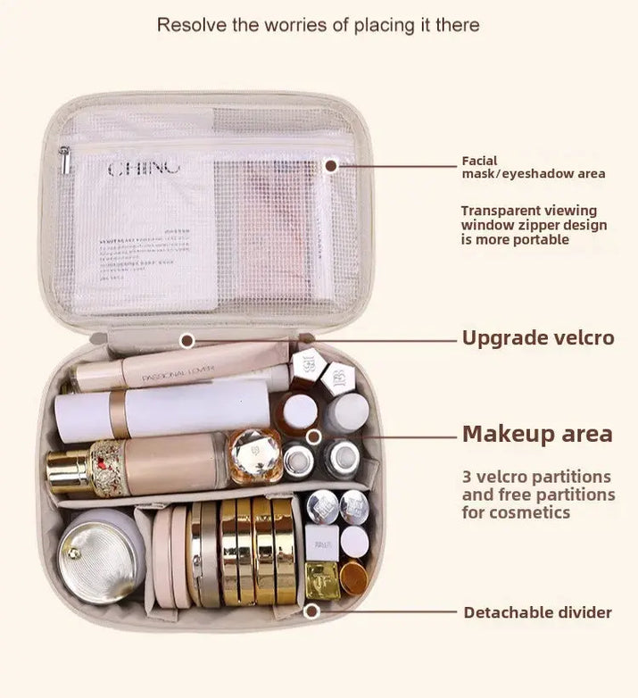 New Women's Cosmetic Bag Portable Storage Bag Large Capacity Luxury Makeup Bag Travel Organizer Essentials Toiletry Bags Makeup art