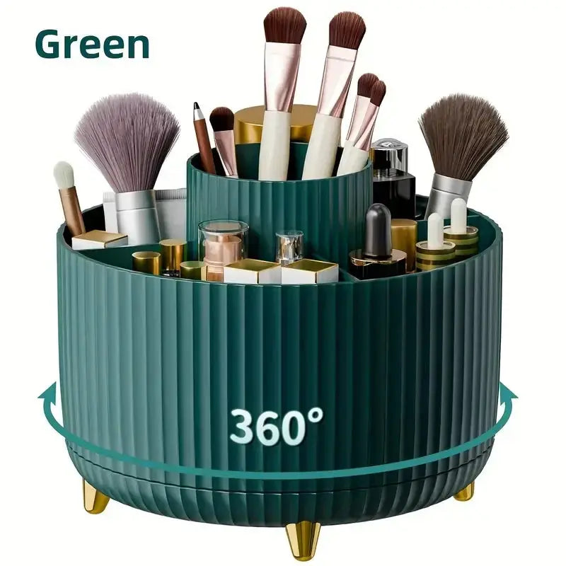 360° Rotating Makeup Tool Storage Box Desktop Organizer Cosmetic Brushes Holder Lipstick Eyebrow Pencil Holder Jewelry Container Makeup art