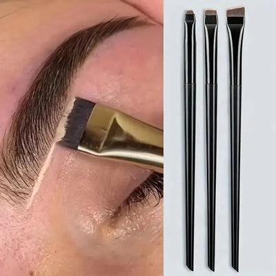 3-Piece Eyeliner & Eyebrow Brushes Set - Ultra-Fine & Flat Tips for Precise Control, High-Quality Precision Makeup Application Makeup art