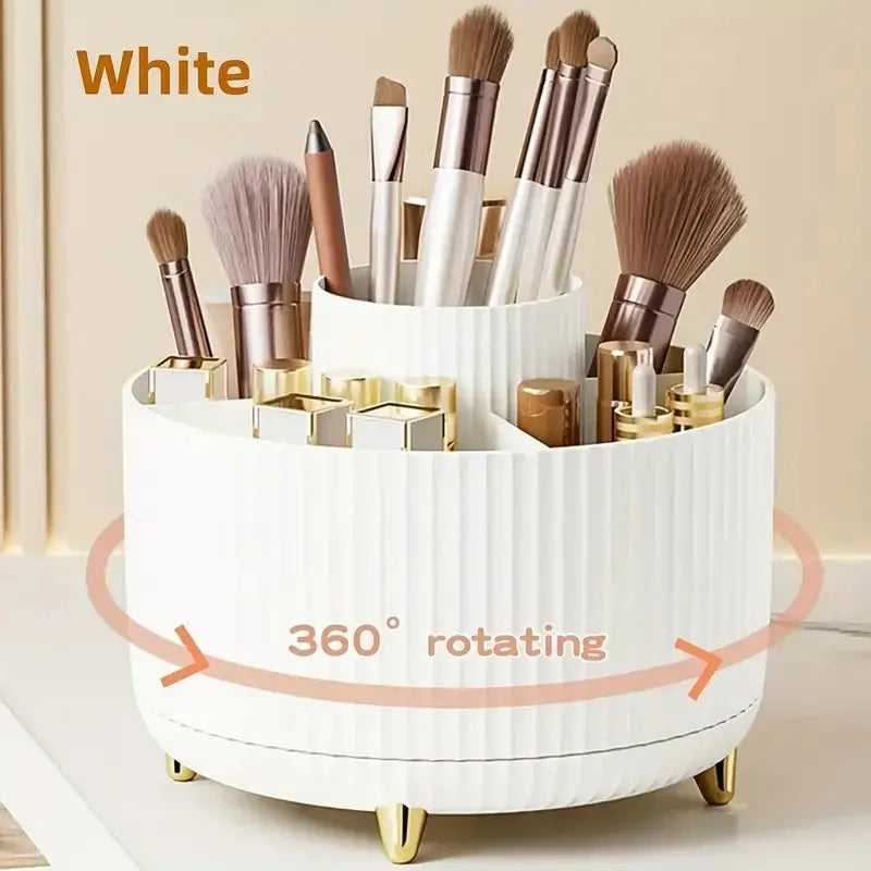 360° Rotating Makeup Tool Storage Box Desktop Organizer Cosmetic Brushes Holder Lipstick Eyebrow Pencil Holder Jewelry Container Makeup art