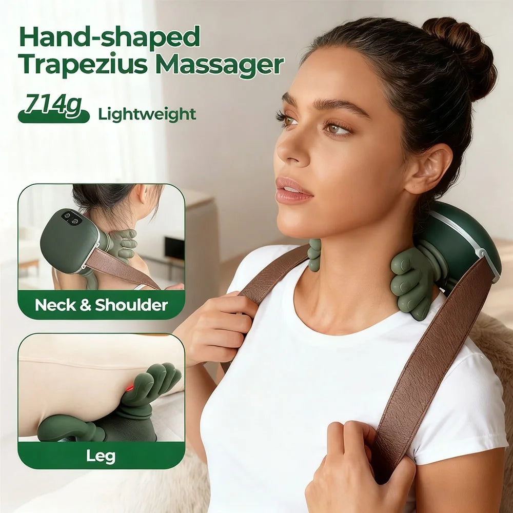 Bionic Finger Neck Shoulder Massager Wireless Neck Cervical Trapezius Kneading Massage Shawl Brushless Motor Neck masajeador Makeup art