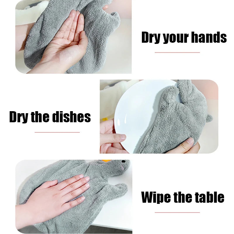 1PC Cartoon Goose Hanging Hand Towel.