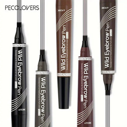 6 Colors 1pc Eyebrow Pen Waterproof 4 Split Tip Eyebrows Pen Eyebrow Tattoo Pen Waterproof Liquid Black Eyebrow Makeup Pencil Makeup art