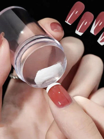 Nail Stamping Plates Pure Clear Jelly Nails Art Stamper Scraper Set Print Silicone Marshmallow Design Manicure Accessories Tool Makeup art