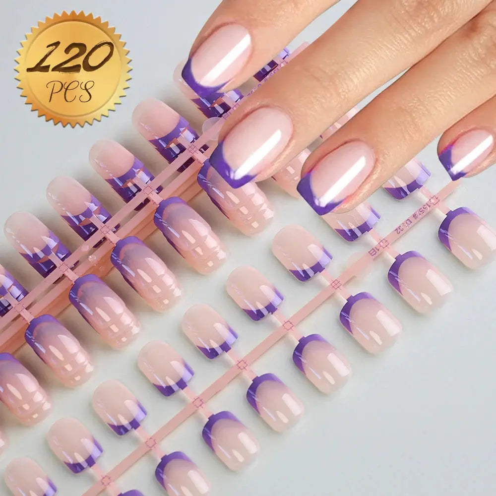 100Pcs Light Pink Press on Nails Short Medium Square Wearable Fake Nails Tips 10 sizes Full Cover False Nails Finger Decoration Makeup art