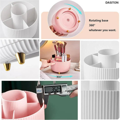 360° Rotating Makeup Tool Storage Box Desktop Organizer Cosmetic Brushes Holder Lipstick Eyebrow Pencil Holder Jewelry Container Makeup art