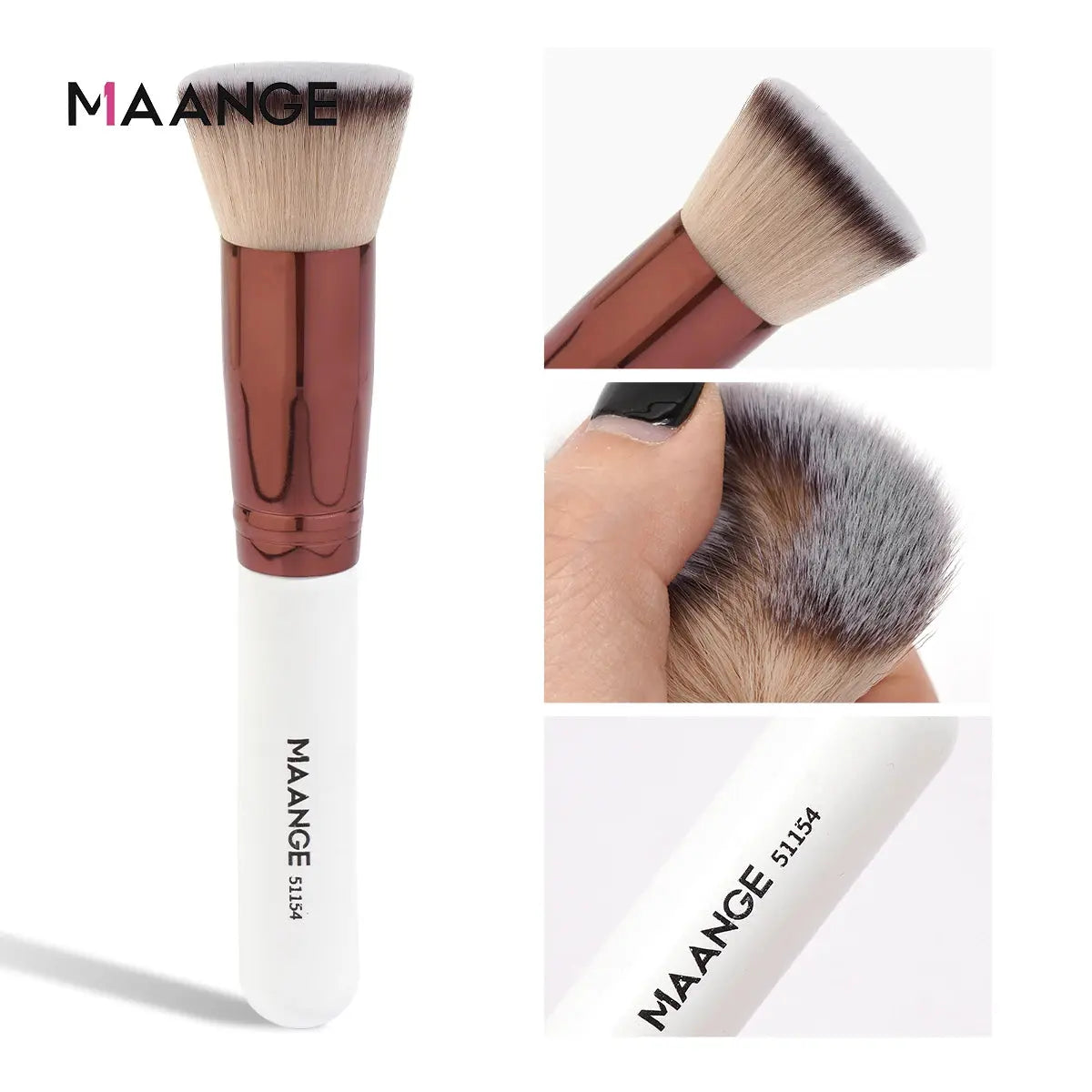 MAANGE 4Pcs Makeup Brushes with Case Foundation Concealer Powder Makeup Brush Soft Dense Bristles Big Cosmetic Brushes Beauty Makeup art