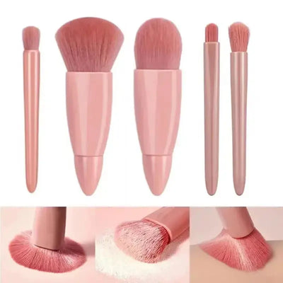 5pcs Travel Size Makeup Brushes Set Mini Makeup Brushes, Small Complete Function Cosmetic Brushes Kit With Case And Mirror5pcs T Makeup art