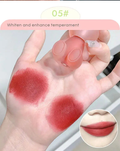 Gege Bear Rabbit Lip Glaze, Matte Velvet Lip Clay Long-lasting Color Non-drying Lipstick Makeup art