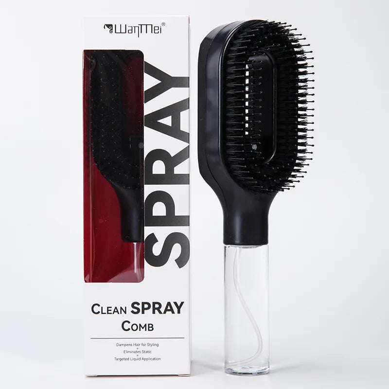 2-in-1 Spray Comb & Scalp Massage Brush | Detangling Hairbrush with Mist Spray Bottle Makeup Art