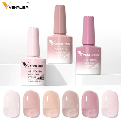 VENALISA 7.5ml Nail Gel Polish VIP5 HEMA Free Semi Permanent Soak off UV LED Nail Gel Varnish Full Coverage Nail Gel Lacquer Makeup art