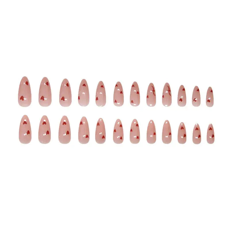 Sweet Sweetheart 24 Pcs Press on Nails Pink Gradient Fake Nails Glossy Artificial Finger Manicure Reusable False Nails for Women Makeup art