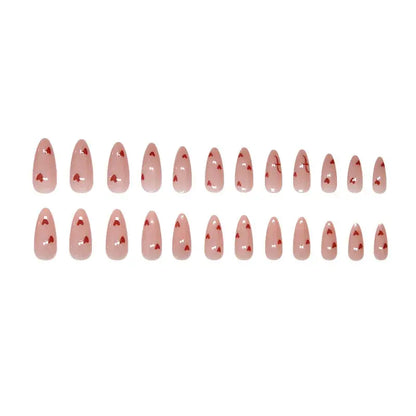Sweet Sweetheart 24 Pcs Press on Nails Pink Gradient Fake Nails Glossy Artificial Finger Manicure Reusable False Nails for Women Makeup art