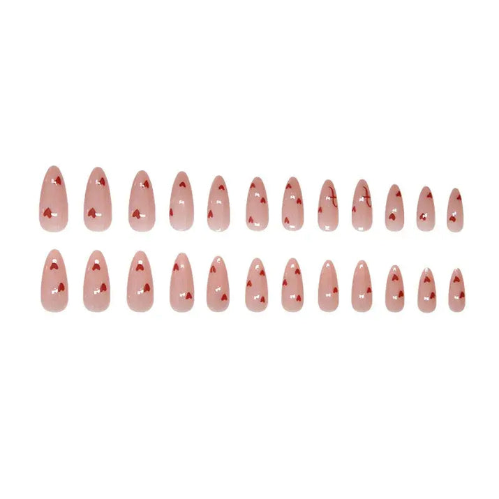 Sweet Sweetheart 24 Pcs Press on Nails Pink Gradient Fake Nails Glossy Artificial Finger Manicure Reusable False Nails for Women Makeup art