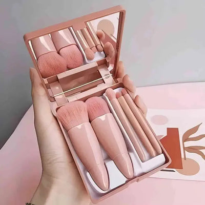 5pcs Travel Size Makeup Brushes Set Mini Makeup Brushes, Small Complete Function Cosmetic Brushes Kit With Case And Mirror5pcs T Makeup art