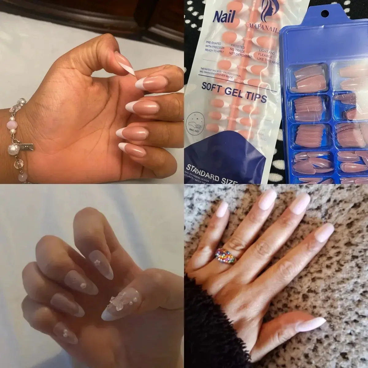 100Pcs Light Pink Press on Nails Short Medium Square Wearable Fake Nails Tips 10 sizes Full Cover False Nails Finger Decoration Makeup art