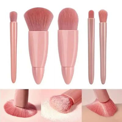 5pcs Travel Size Makeup Brushes Set Mini Makeup Brushes, Small Complete Function Cosmetic Brushes Kit With Case And Mirror5pcs T Makeup art